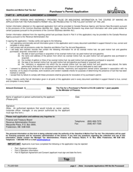 Form PLU251520 Purchaser&#039;s Permit Application - Fisher - New Brunswick, Canada, Page 2