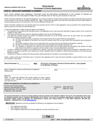 Form PLU251520 Purchaser&#039;s Permit Application - Silviculturist - New Brunswick, Canada, Page 2