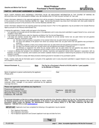 Form PLU251520 Purchaser&#039;s Permit Application - Wood Producer - New Brunswick, Canada, Page 2