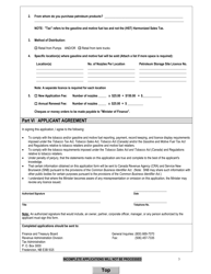 Application for a Tobacco Retailer's Licence - New Brunswick, Canada, Page 3