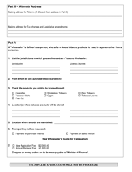 Form TTA-04 Application for a Tobacco Wholesaler&#039;s License - New Brunswick, Canada, Page 2