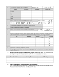 Historical Societies Assistance Program Application Form - New Brunswick, Canada, Page 3