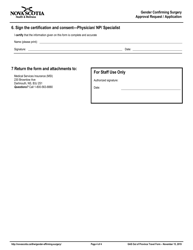 Gender Affirming Surgery Approval Request Form / Application - Nova Scotia, Canada, Page 4