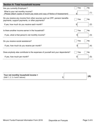 Minors&#039; Funds - Financial Information Form - Ontario, Canada, Page 2