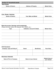 Minors&#039; Funds - Financial Information Form - Ontario, Canada, Page 5