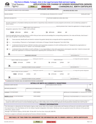 Form VSA509C Application for Change of Gender Designation (Minor) - Changing B.c. Birth Certificate - British Columbia, Canada, Page 3