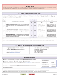 Form VSA509C Application for Change of Gender Designation (Minor) - Changing B.c. Birth Certificate - British Columbia, Canada, Page 4