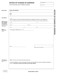 PCFR Form 11 (PFA053) Notice of Change of Address - British Columbia, Canada, Page 4