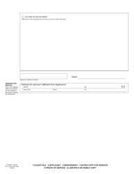 CFCSA Form 2 (PFA895) Application for an Order - British Columbia, Canada, Page 4