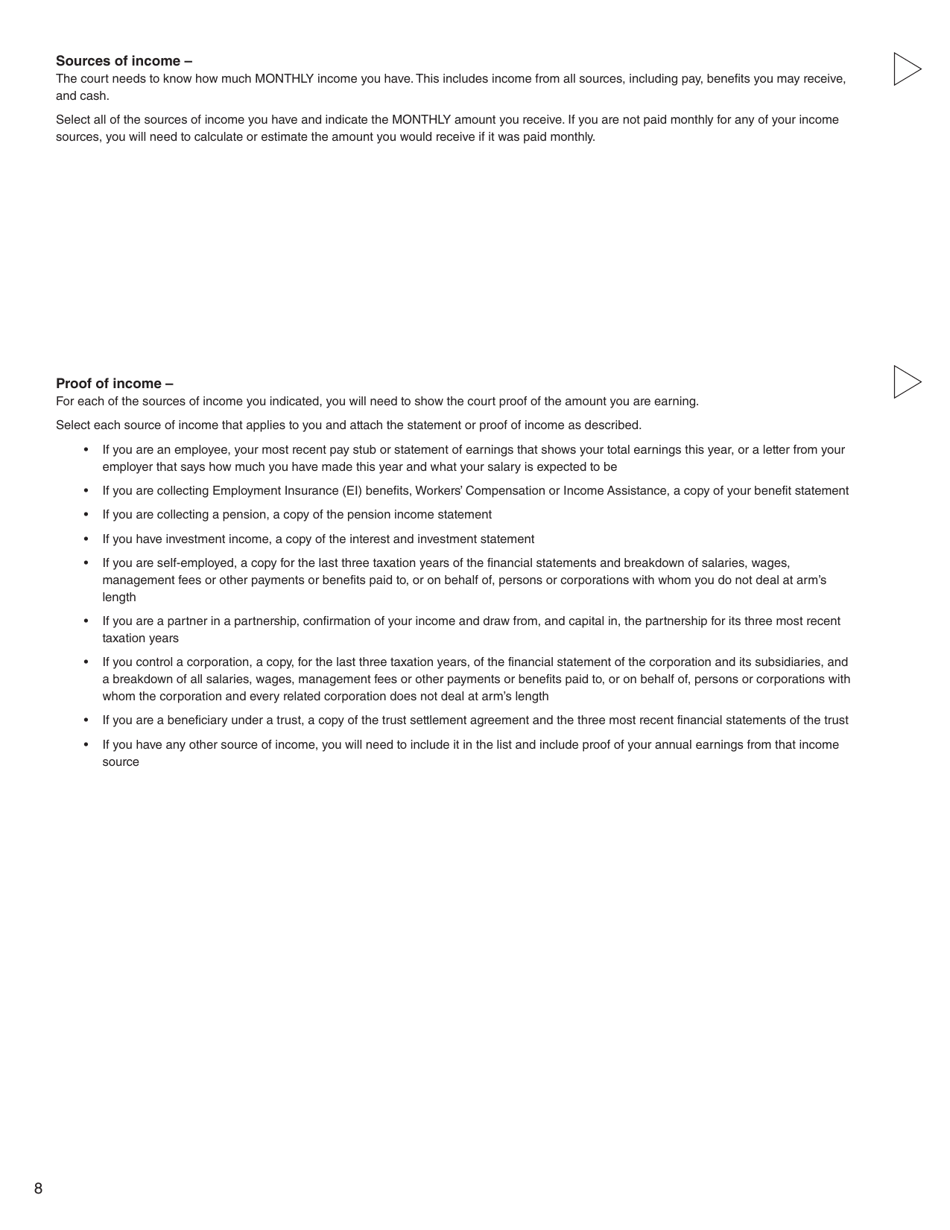 Form D (PFA713) Financial Statement - British Columbia, Canada, Page 8