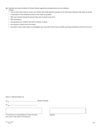 Form K (PFA720) Application About a Protection Order - British Columbia, Canada, Page 15