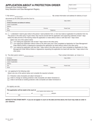 Form K (PFA720) Application About a Protection Order - British Columbia, Canada, Page 5