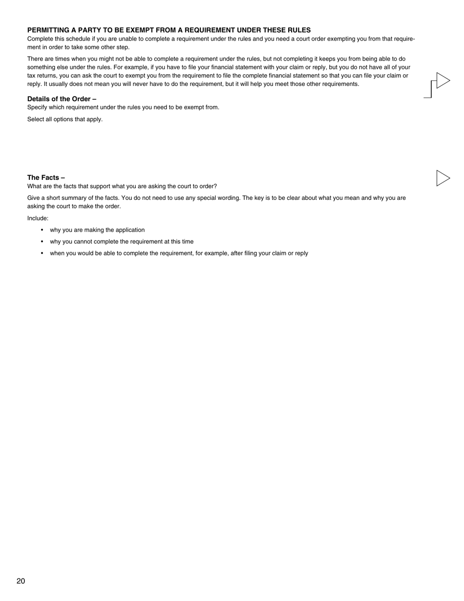 Form I (PFA718) Application for Case Management Order Without Notice or Appearance - British Columbia, Canada, Page 20