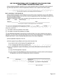 Form 32 Notice of Application - British Columbia, Canada, Page 2