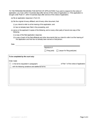 Form 32 Notice of Application - British Columbia, Canada, Page 6