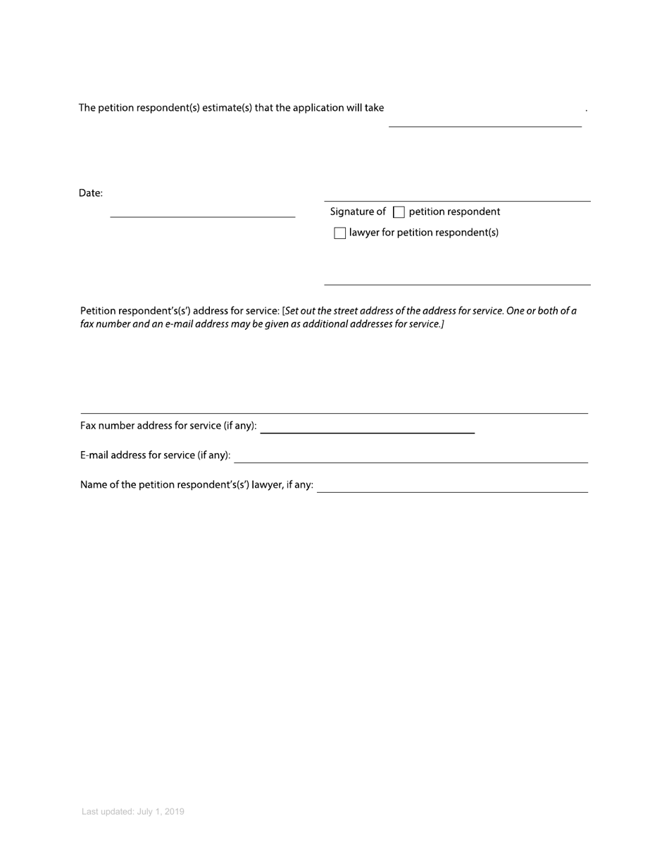 Form 67 Response to Petition - British Columbia, Canada, Page 3