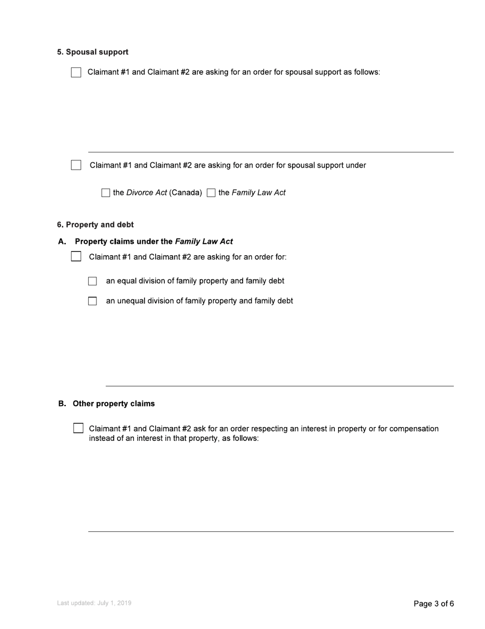 Form F1 Notice of Joint Family Claim - British Columbia, Canada, Page 10