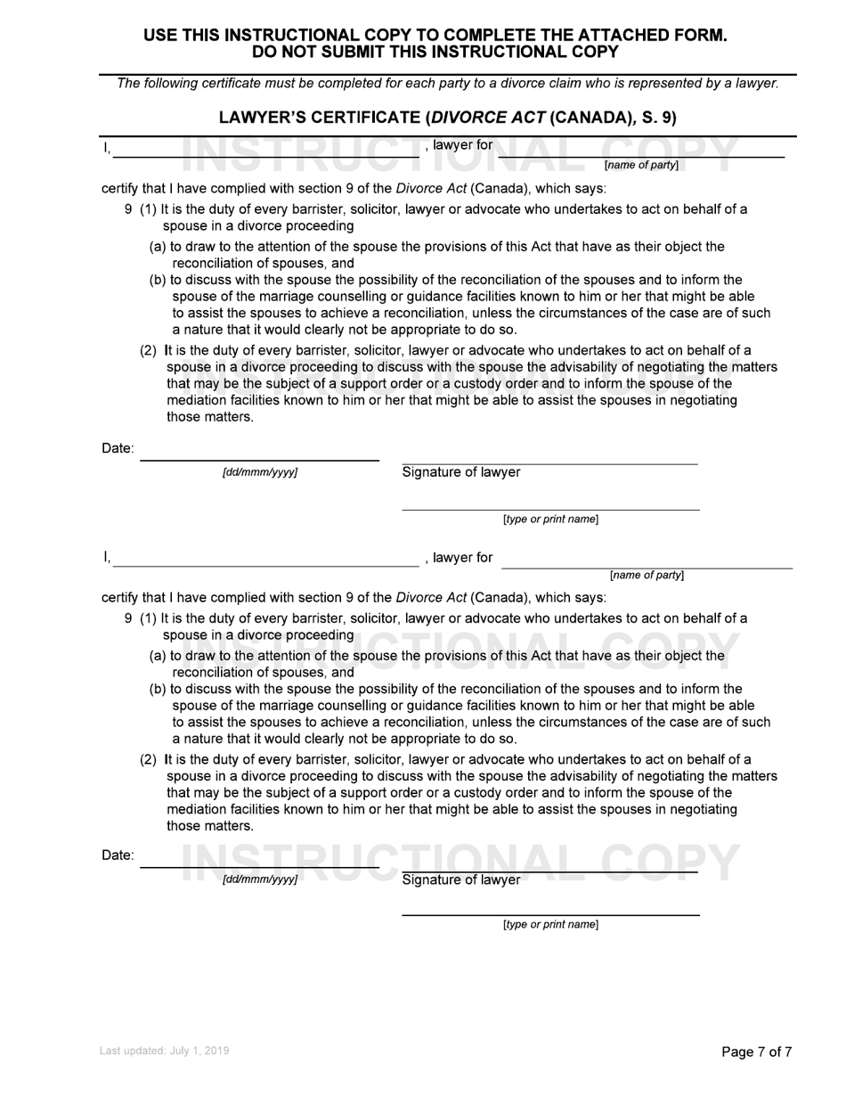 Form F1 Notice of Joint Family Claim - British Columbia, Canada, Page 7