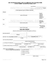 Form PD-35 Sealing Order - British Columbia, Canada