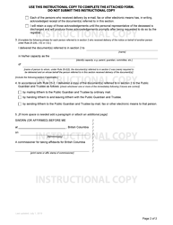 Form P9 Affidavit of Delivery - British Columbia, Canada, Page 2