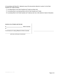 Form P9 Affidavit of Delivery - British Columbia, Canada, Page 4