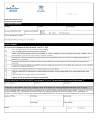 Medical Assistance in Dying Patient Request Record Eastern Health - Newfoundland and Labrador, Canada