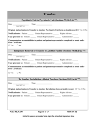 Form MHCTA-12 Involuntary Certification / Communications Checklist - Newfoundland and Labrador, Canada, Page 11