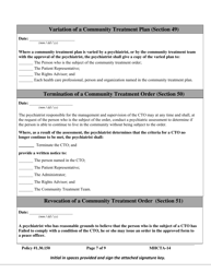 Form MHCTA-14 Community Treatment Order (Cto) Checklist - Newfoundland and Labrador, Canada, Page 7