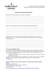 Market Readiness Subsidy Program Application Form - Newfoundland and Labrador, Canada, Page 2