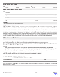 Form M6190 Group Coverage Change Form - Newfoundland and Labrador, Canada, Page 3