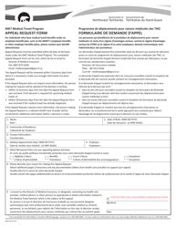 Form NWT9127 &quot;Nwt Medical Travel Program Appeal Request Form&quot; - Northwest Territories, Canada (English/French)