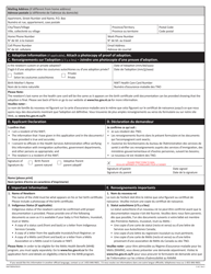 Form NWT8894 Nwt Application for Health Care - Newborn - Northwest Territories, Canada (English/French), Page 2