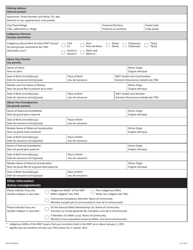 Form NWT4355 Metis Health Benefits Application - Northwest Territories, Canada (English/French), Page 2