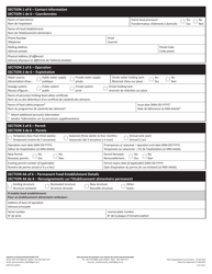 Form NWT9115 Application for Food Establishment Permit - Northwest Territories, Canada (English/French), Page 2