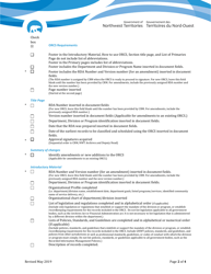 Checklist Operational Records Classification System (Orcs) - Northwest Territories, Canada, Page 2