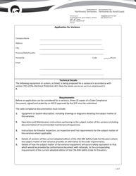 Application for Variance - Northwest Territories, Canada