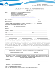 &quot;Application to Purchase and Fire Fireworks&quot; - Northwest Territories, Canada
