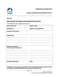 Form A &quot;Sponsored and Approved Student Excursions&quot; - Nunavut, Canada