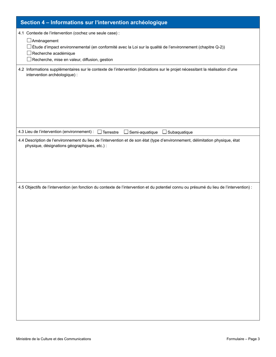 Demande De Modification De Permis - Quebec, Canada (French), Page 3