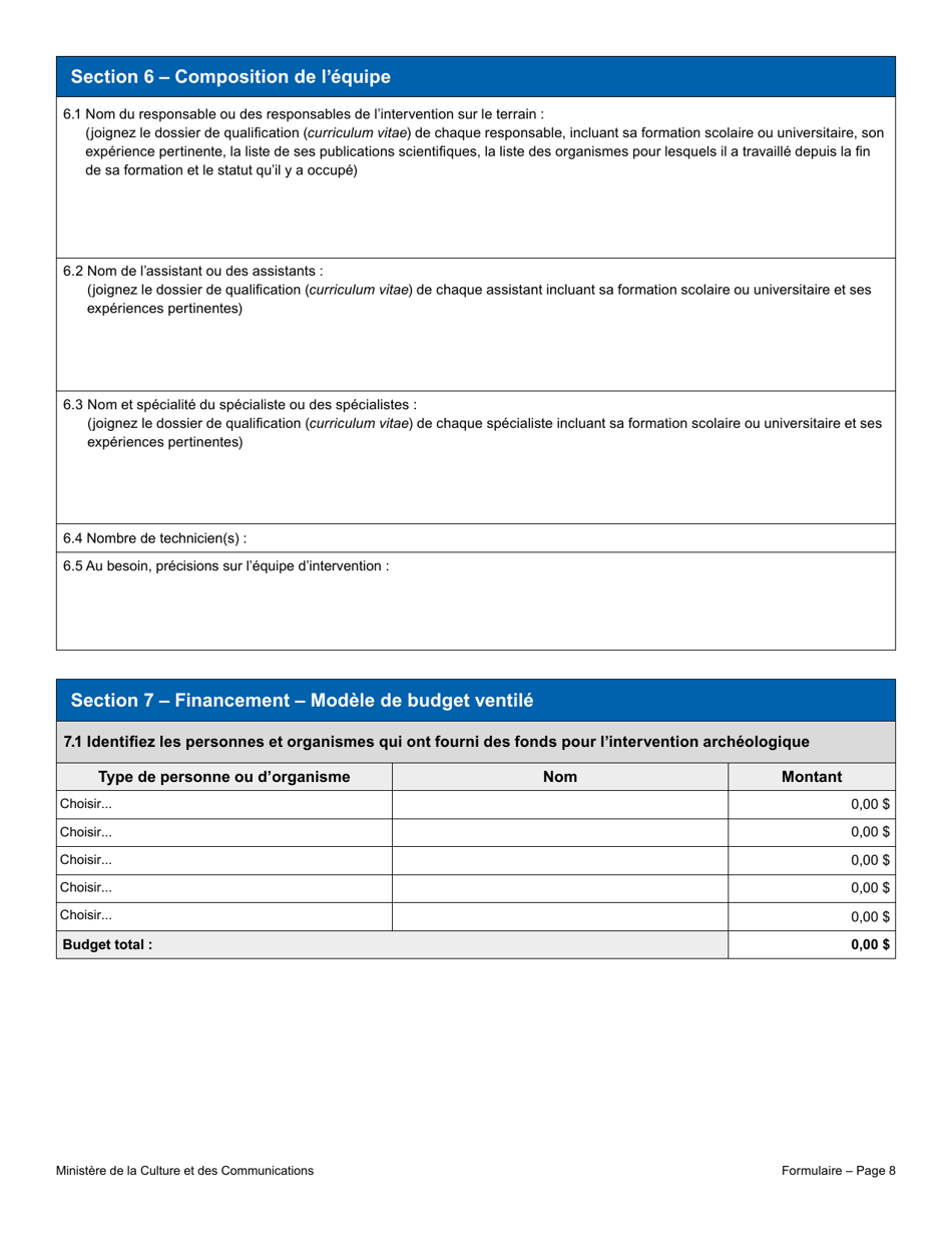 Demande De Modification De Permis - Quebec, Canada (French), Page 8