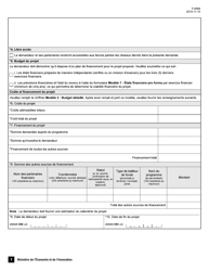 Forme F-0084 Quebec Haut Debit Regions Branchees Formulaire De Demande D&#039;aide Financiere - Quebec, Canada (French), Page 3