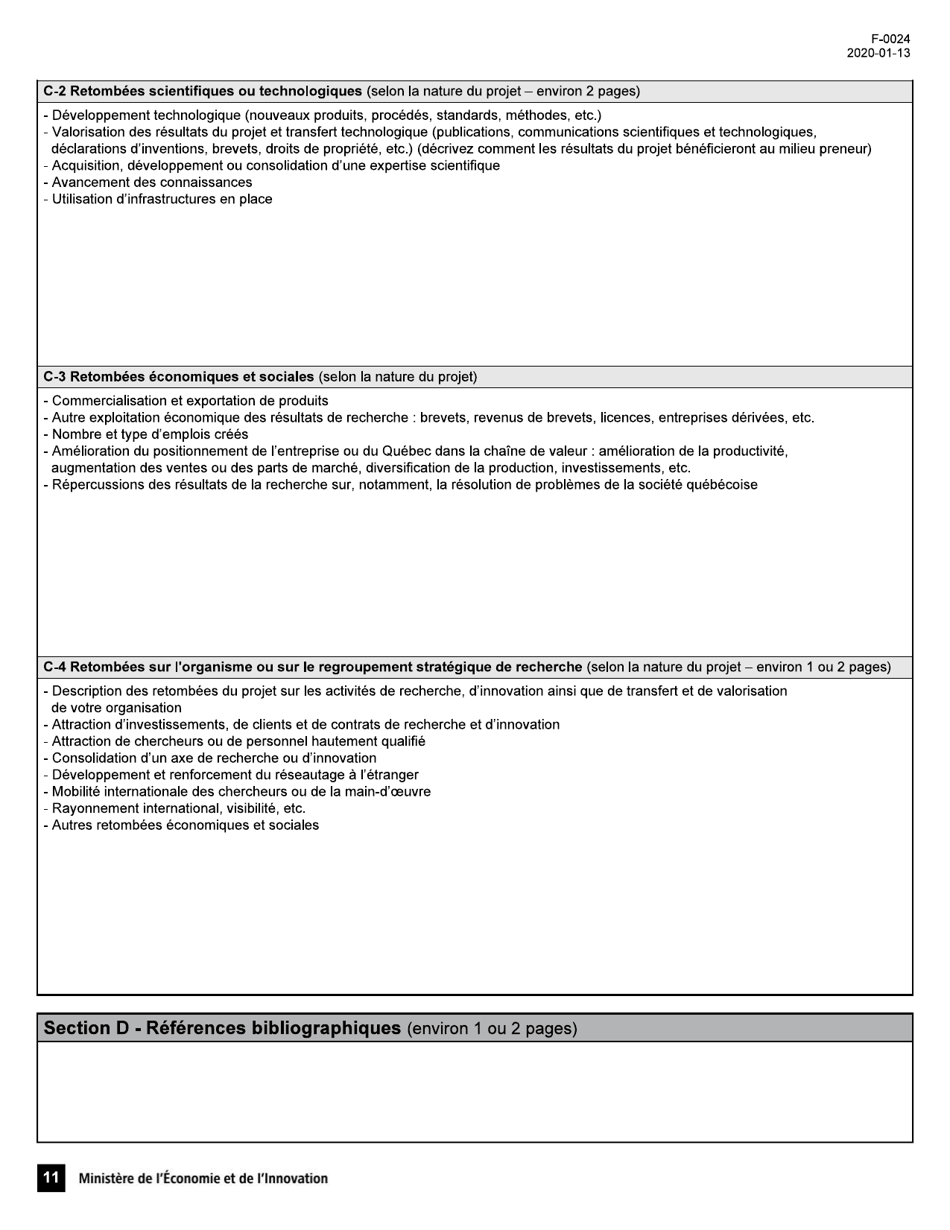 Forme F-0024 Pso-International Demande Daide Financiere - Quebec, Canada (French), Page 11