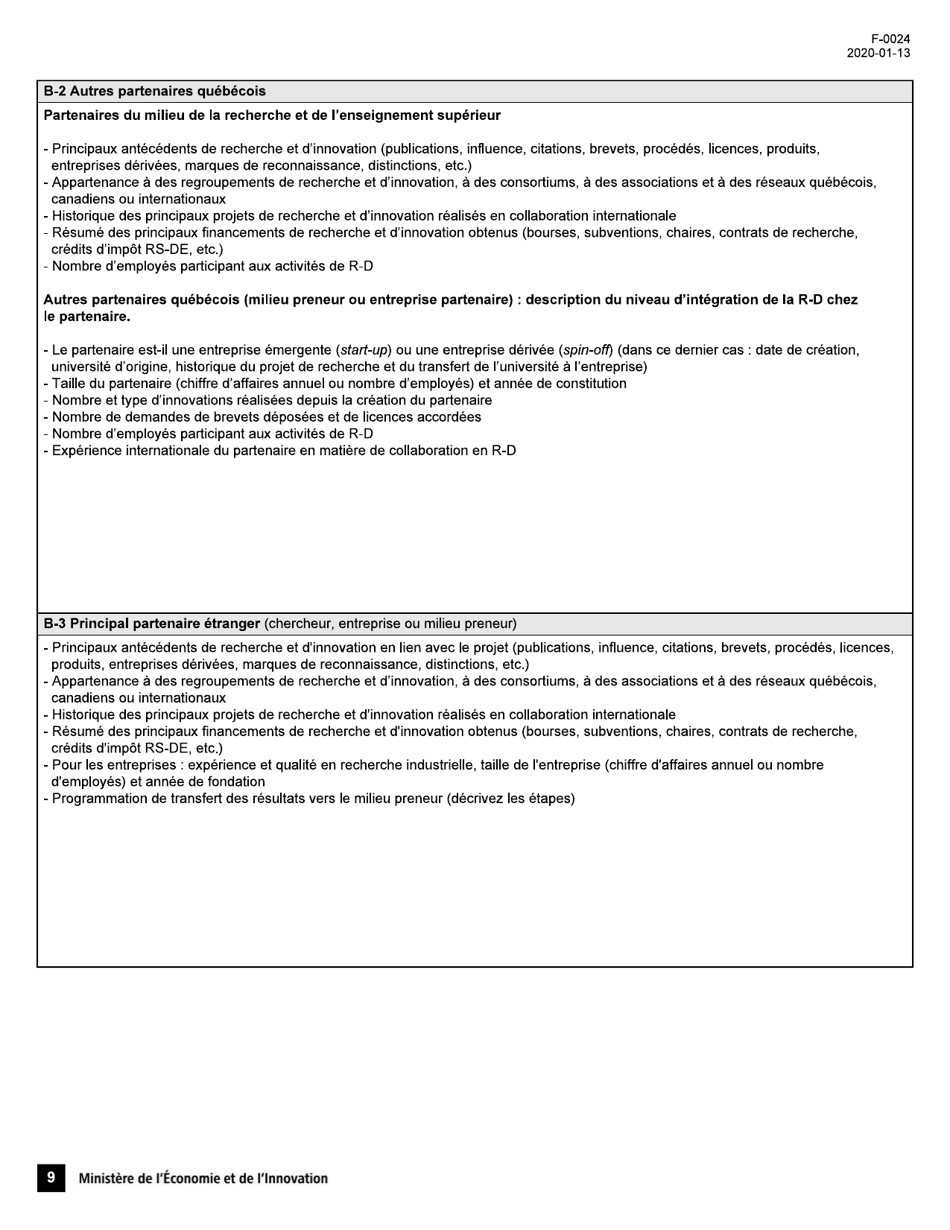 Forme F-0024 Pso-International Demande Daide Financiere - Quebec, Canada (French), Page 9