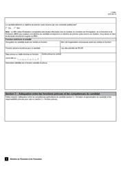 Forme F-0042 Congre Fiscal Pour Experts Etrangers Demande De Certificat D&#039;expert - Quebec, Canada (French), Page 3