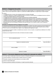 Forme F-0042 Congre Fiscal Pour Experts Etrangers Demande De Certificat D&#039;expert - Quebec, Canada (French), Page 4