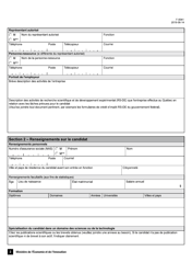 Forme F-0041 Congre Fiscal Pour Chercheurs Etrangers Demande De Certificat De Chercheur - Quebec, Canada (French), Page 2