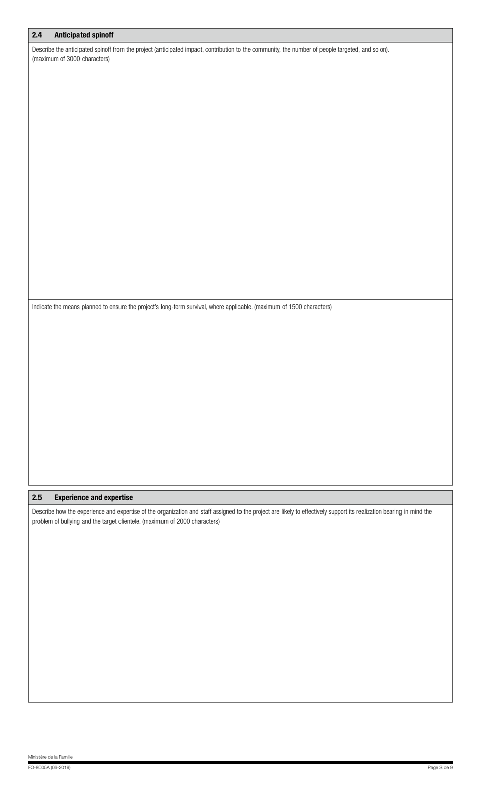 Form FO-8005A Application Form - Together Against Bullying Financial Support Program - Quebec, Canada, Page 3