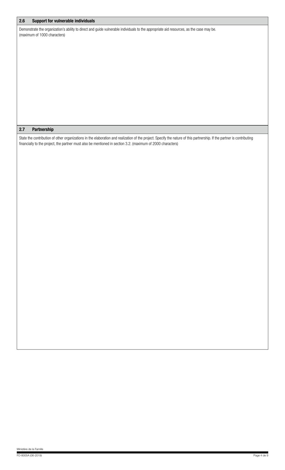 Form FO-8005A Application Form - Together Against Bullying Financial Support Program - Quebec, Canada, Page 4
