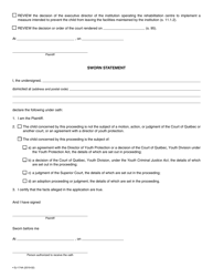 Form SJ-174A Application for Review in Virtue of Sections 11.1.1, 74.2 and 95 Ypa - Quebec, Canada, Page 3