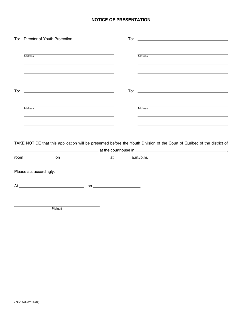 Form SJ-174A Application for Review in Virtue of Sections 11.1.1, 74.2 and 95 Ypa - Quebec, Canada, Page 4